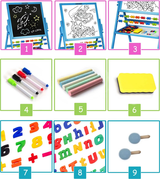 Магнітна таблиця для малювання Ricokids Синя (5908220476511) - зображення 10