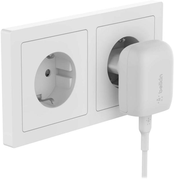Ładowarka sieciowa Belkin BoostCharge 20W PD PPS USB-C with USB-C Cable White (WCA006VF1MWH-B6) - obraz 5