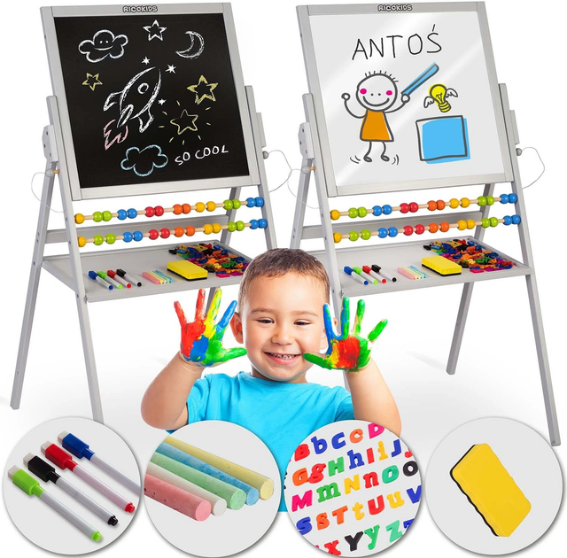 Tablica magnetyczna do malowania Ricokids Szara (5908220476504) - obraz 9