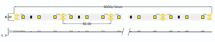 Profesjonalna tasma LED MW Lighting HQS 6 W/m 12V 60LED 3000K IP33 50m (5902135156957) - obraz 3