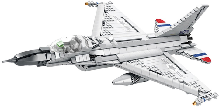 Конструктор LeanToys Винищувач F-16 1427 елементів 24741 (5905991057918) - зображення 3