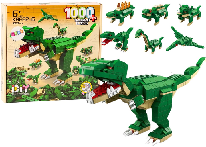 Klocki konstrukcyjne LeanToys Dinozaury 1000 elementów 18319 (5905991016748) - obraz 2