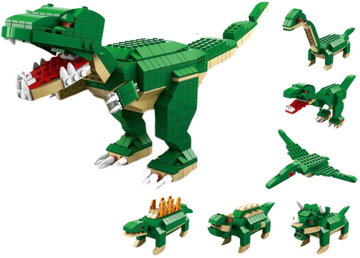 Klocki konstrukcyjne LeanToys Dinozaury 1000 elementów 18319 (5905991016748) - obraz 3