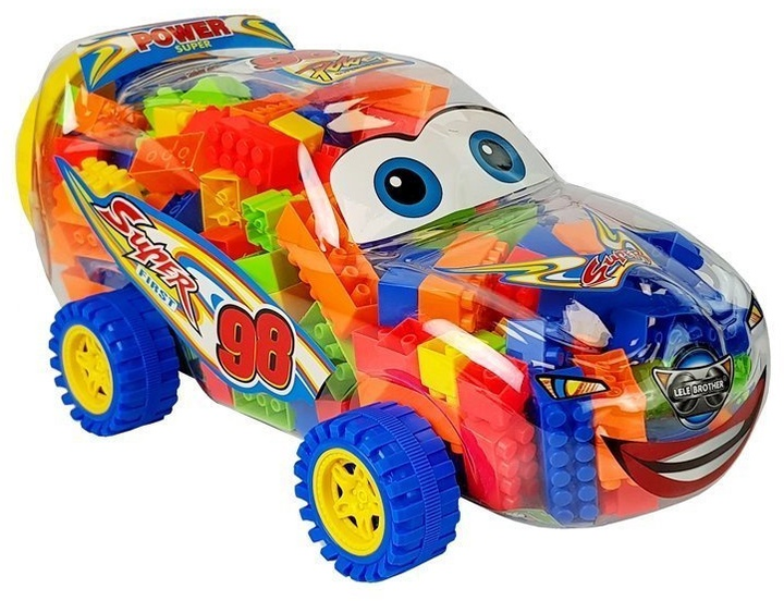 Klocki konstrukcyjne LeanToys w kształcie auta 205 elementów 7131 (5905214973254) - obraz 1