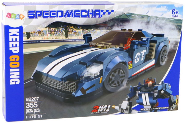 Klocki konstrukcyjne LeanToys Pojazd sportowy/Robot 355 elementów 16567 (5905884450765) - obraz 1