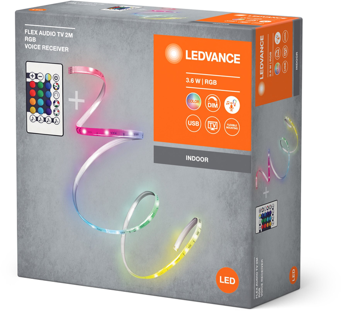 Taśma LED LEDVANCE FLEX AUDIO TV Voice 3.6W RGB 5V USB 2M (4099854095368) - obraz 2
