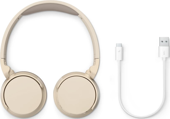 Słuchawki Philips TAH3209 BT 5.3 bezprzewodowe z mikrofonem Beige - obraz 3