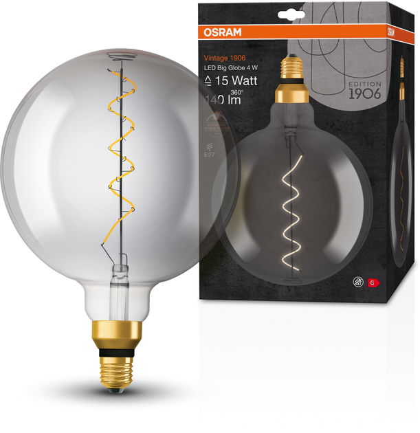 Lampa LED OSRAM Filament Vintage 1906Big Globe 4W 140Lm 1800K E27 (4058075269927) - obraz 5