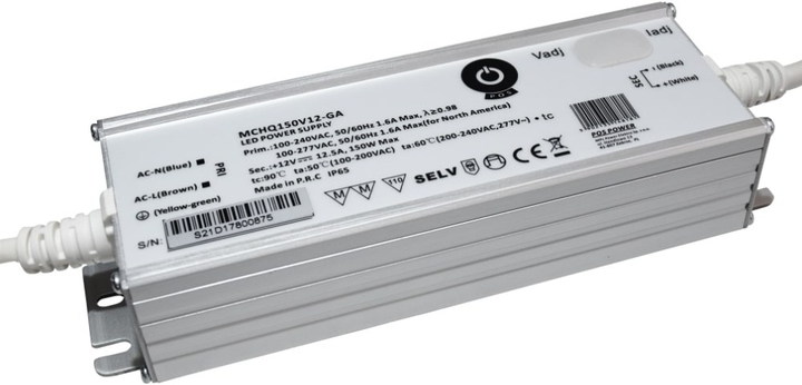 Zasilacz POS LED Driver 12V, 12.5A, 150W MCHQ150V12-GA (5902135148181) - obraz 1
