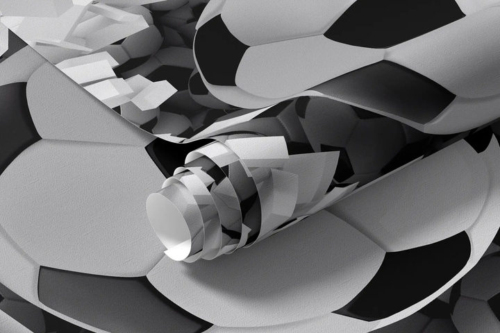 Фотообои флизелиновые Styleo М'ячі розбивають стіну 3D u96315 Черно-белый 300х200 см - изображение 2