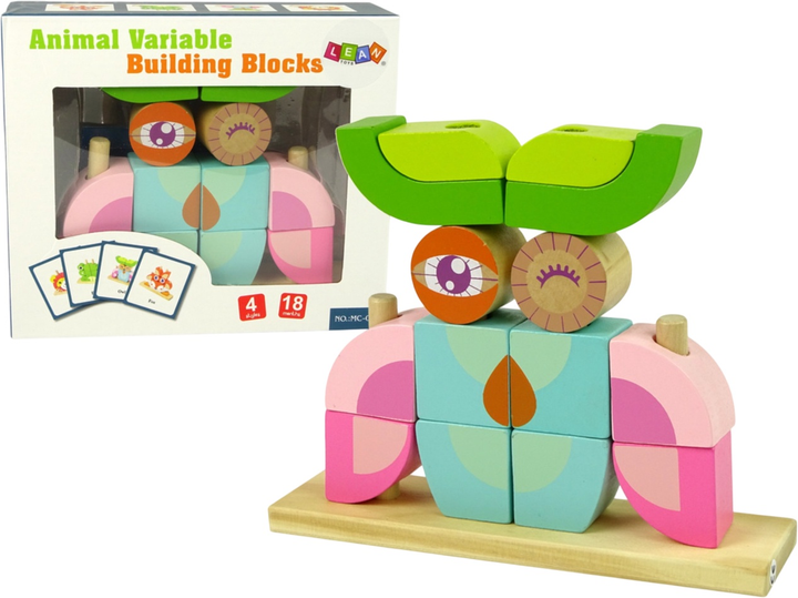 Zestaw drewnianych klocków Lean Toys Sowa 3D (5904665990179) - obraz 1