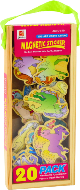 Zestaw drewnianych magnesów Lean Toys Jednorożce 20 szt Kolorowy (5905991021803) - obraz 1