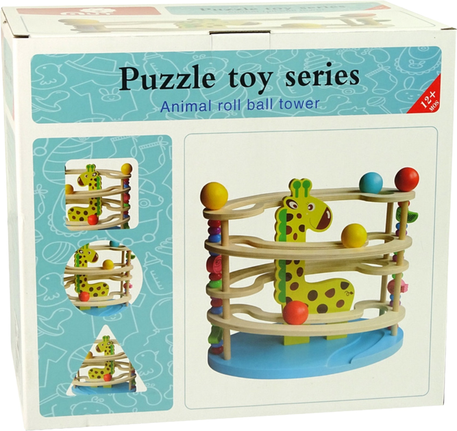Дерев'яна іграшка Lean Toys Гірка для кульок "Жираф" (5904665990438) - зображення 2