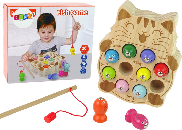 Zabawka drewniana Lean Toys Gra zręcznościowa "Łowienie rybek" (5905323213074) - obraz 1