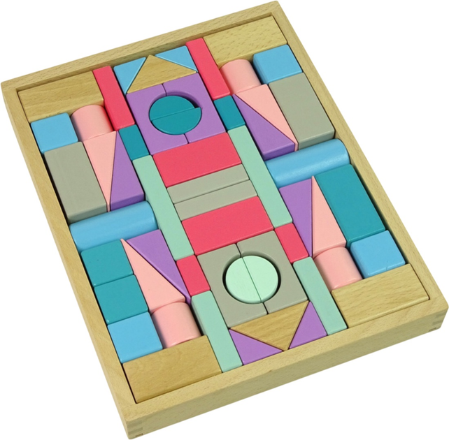 Zestaw drewnianych klocków Lean Toys 55 elementów (5904665990339) - obraz 4