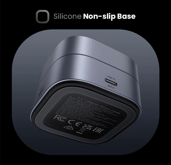 Зарядний пристрій UGREEN W526 2-in-1 MagSafe Qi 20W Magnetic Wireless Charger для iPhone (2000130) - Фото 4 Зарядний пристрій UGREEN W526 2-in-1 MagSafe Qi 20W Magnetic Wireless Charger для iPhone (2000130) - зображення 4