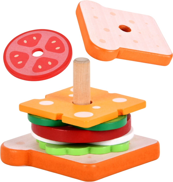 Zestaw do zabawy dla dzieci Lean Toys Kanapka drewniana 8 elementów (5905991028161 / 5905991028444) - obraz 5