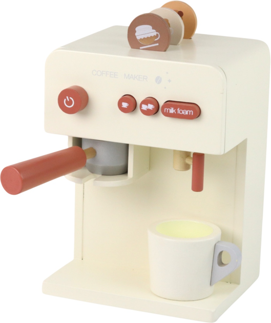 Zestaw do zabawy dla dzieci Lean Toys Ekspres do kawy z filiżanką drewniany (5905515354813) - obraz 3