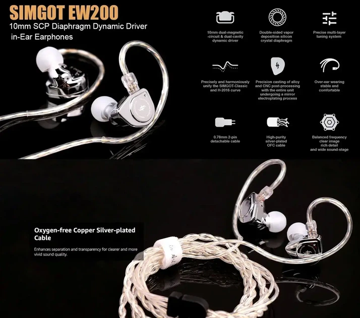 Simgot EW200 [Mase] - динамічні iem's, з SCP Diaphgram та DLC мембраною - зображення 7