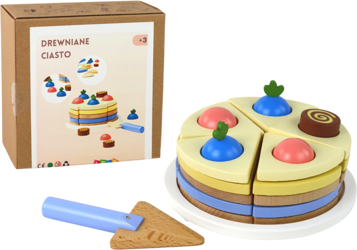 Дитячий ігровий набір Lean Toys Дерев'яний торт шматочками (5905515354837) - зображення 1