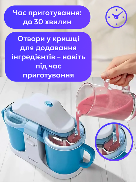 Мороженица двойная мороженница для дома с двумя чашами аппарат для