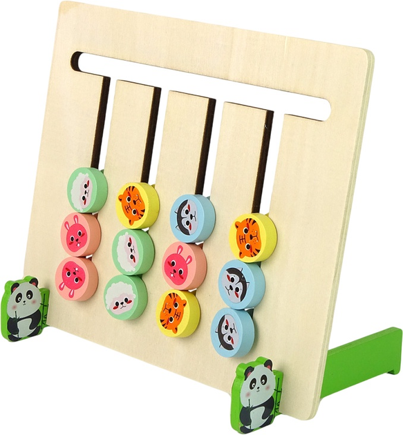 Gra planszowa Lean Toys Zwierzęta Cztery Kolory drewniana (5905323214453) - obraz 3