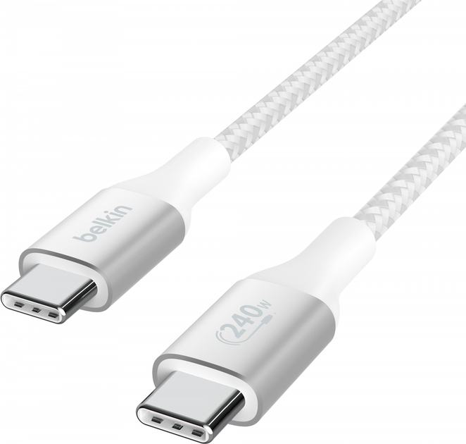 Кабель Belkin BoostCharge 240W USB Type-C - USB Type-C 1 м White (CAB015BT1MWH) - зображення 4