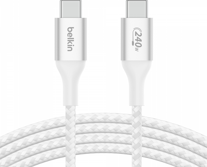 Kabel Belkin BoostCharge 240W USB Type-C - USB Type-C 2 m White (CAB015BT2MWH) - obraz 2