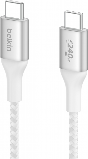 Kabel Belkin BoostCharge 240W USB Type-C - USB Type-C 2 m White (CAB015BT2MWH) - obraz 3