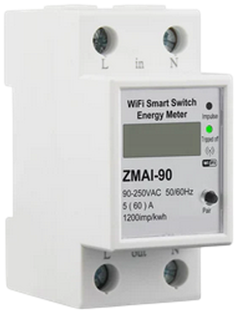Inteligentny licznik energii elektrycznej Moes WCB-WM Tuya Wi-Fi 5-60A (5902135155899) - obraz 1