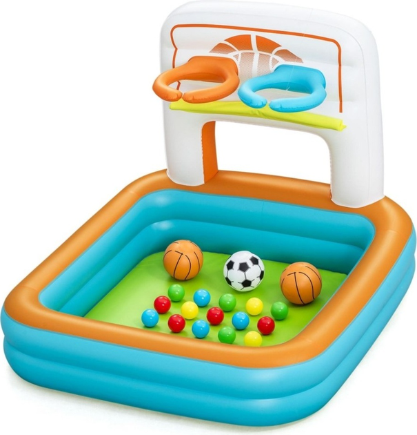 Dmuchany plac zabaw z piłkami Bestway Kick 'N Swish 52728 120 x 107 x 84 cm (6941607368299) - obraz 1
