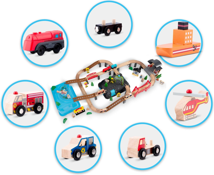 Kolejka drewniana Ricokids Miasteczko RK-879 100 elementów (5903890623357) - obraz 13