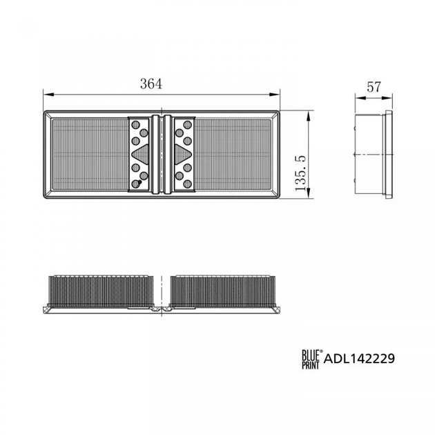 Повітряний фільтр BLUE PRINT ADL142229 50534420 - зображення 3