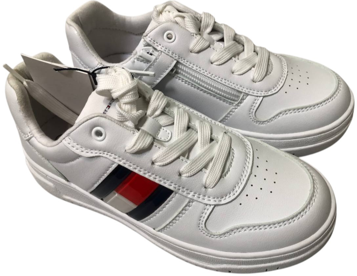 Дитячі кросівки для дівчинки Tommy Hilfiger Flag Low Cut Lace-up Sneaker T3X9-32867-1355100- 33 White (8052578204016) (955555900933688) - Уцінка - зображення 3