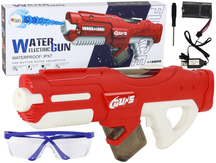 Pistolet na wodę LEAN Toys duży z okularami 750 ml Czerwony 17134 (5905884459911) - obraz 2