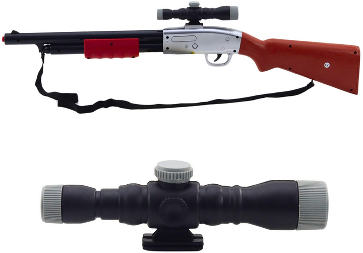 Strzelba LEAN Toys na ramię z dźwiękiem i lunetą 65 cm Brązowy 24818 (5905991058687) - obraz 1