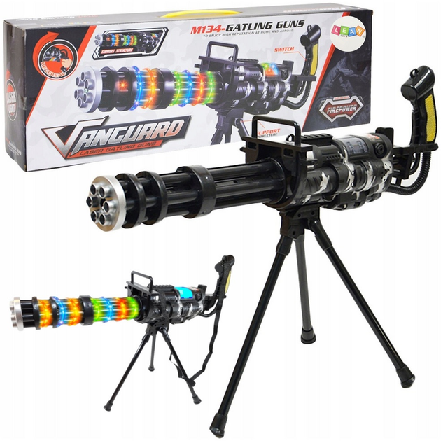 Karabin snajperski LEAN Toys ze stojakem, światłem i dźwiękiem Czarny 24823 (5905991058731) - obraz 4