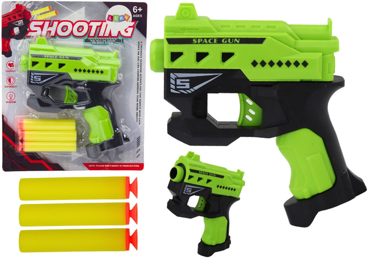 Mini pistolet LEAN Toys na strzałki piankowe z przyssawkami Zielony 19724 (5905991010999) - obraz 3
