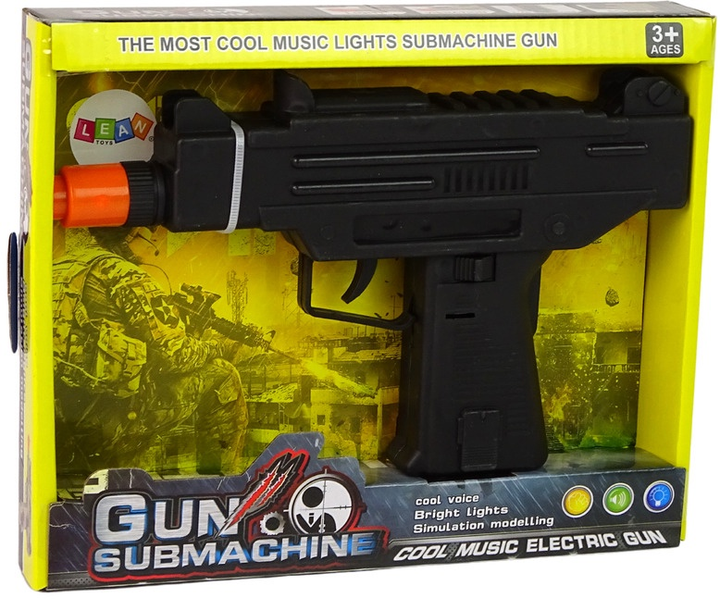 Пістолет LEAN Toys Gun Submachine з вібрацією та звуком Чорний 11141 (5905214974268) - зображення 1