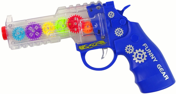 Pistolet LEAN Toys Funny Gear ze światłem i dźwiękiem Niebieski 15844 (5905679073810) - obraz 1