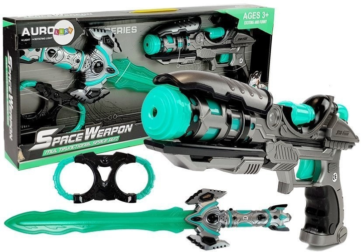 Zestaw kosmicznej broni LEAN Toys Pistolet laserowy z mieczem 7099 (5904665997482) - obraz 2