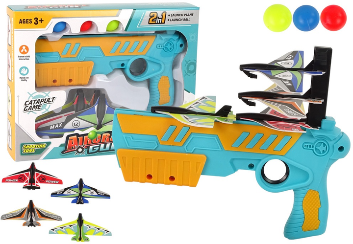 Pistolet na kulki LEAN Toys Wyrzutnia samolotów 2 w 1 z podajnikiem 12770 (5905214978082) - obraz 2