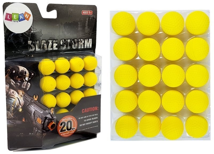 Zestaw kulek do karabinu LEAN Toys 20 szt Żółty 6977 (5905884456095) - obraz 3