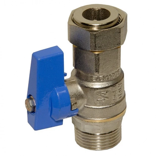 Шариковый кран прямой с накидной гайкой BIANCHI 3/4х3/4" внутренняя-внешняя резьба, blue/синий (528M05050E) - Фото 2 Шариковый кран прямой с накидной гайкой BIANCHI 3/4х3/4" внутренняя-внешняя резьба, blue/синий (528M05050E) - изображение 2