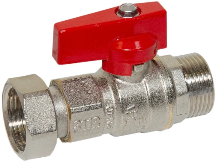 Шариковый кран прямой с накидной гайкой BIANCHI 3/4х3/4" внутренняя-внешняя резьба, red/красный (528M05050F) - изображение 3