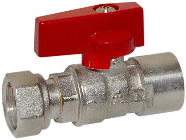 Шариковый кран прямой с накидной гайкой BIANCHI 1/2х1/2" внутренняя резьба, red/красный (528004040F) - Фото 3 Шариковый кран прямой с накидной гайкой BIANCHI 1/2х1/2" внутренняя резьба, red/красный (528004040F) - изображение 3