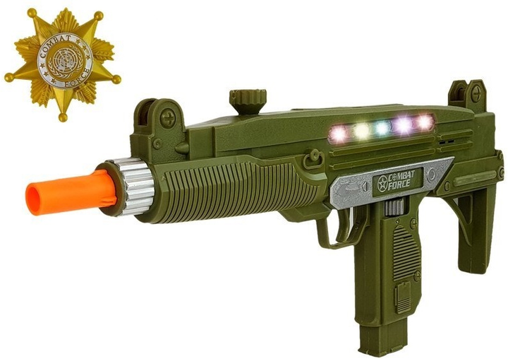 Zestaw wojskowy LEAN Toys Pistolet ze światłem i dźwiękiem 37 cm + Odznaka 7872 (5903802454635) - obraz 3