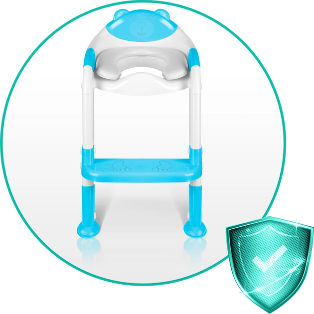 Накладка на сидіння туалету з драбинкою Ricokids Ведмедик 729200 Синя (5903890613822) - зображення 11