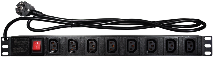 Listwa zasilająca IPS do szafy RACK 8x IEC C13 19" MRC19-PDU-1U-8xIECC13-SW (5902135133507) - obraz 1