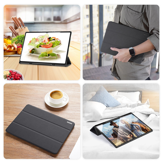 Обкладинка DUX Ducis Domo для Samsung Galaxy Tab S8/S9 Ultra з функцією Smart Sleep та підставки Black (6934913000793) - зображення 11